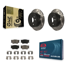 Rear Drill Slot Brake Rotors Ceramic Pad Kit For Toyota Camry Lexus ES350 Avalon