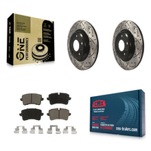 Charger l'image dans la galerie, Rear Coated Drilled Slot Disc Brake Rotor Ceramic Pad Kit For Audi A7 Quattro A6