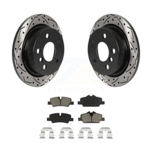 Charger l&#39;image dans la galerie, Rear Coated Drilled Slotted Disc Brake Rotor And Ceramic Pad Kit For Mini Cooper