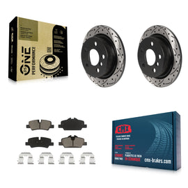 Rear Coated Drilled Slotted Disc Brake Rotor And Ceramic Pad Kit For Mini Cooper