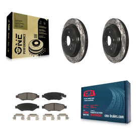 Rear Drilled Slot Brake Rotors Ceramic Pad Kit For Chevrolet Camaro Cadillac CTS