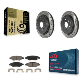 Rear Coat Drill Slot Disc Brake Rotor Ceramic Pad Kit For Cadillac SRX Saab 9-4X