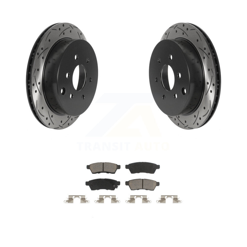 Rear Drilled Slot Brake Rotors Ceramic Pad Kit For Nissan Frontier Xterra Suzuki