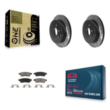 Charger l'image dans la galerie, Rear Drilled Slot Brake Rotors Ceramic Pad Kit For Nissan Frontier Xterra Suzuki