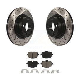 [Rear] 2012 BMW X3 From 10 11 Performance Drilled & Slotted Brake Rotor & Ceramic Pads Kit For Max Braking