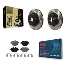Load image into Gallery viewer, Rear Coated Drilled Slotted Disc Brake Rotors And Ceramic Pads Kit For BMW X3 X4