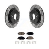 Rear Coated Drilled Slot Disc Brake Rotor & Ceramic Pad Kit For Chevrolet Malibu