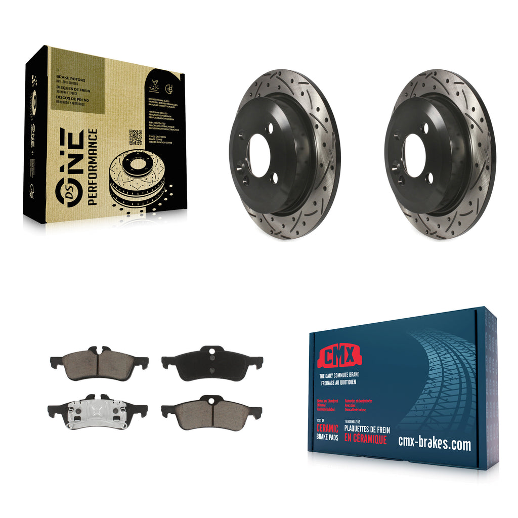 Rear Coated Drilled Slotted Disc Brake Rotor And Ceramic Pad Kit For Mini Cooper