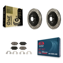 Load image into Gallery viewer, [Rear] 2008-2011 Volvo S80 FWD Performance Drilled &amp; Slotted Brake Rotor &amp; Ceramic Pads Kit For Max Braking