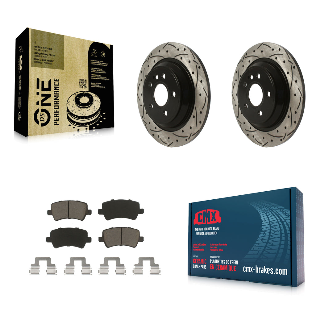 Rear Drill Slot Brake Rotor Ceramic Pad Kit For Volvo S60 XC70 S80 V60 Cross V70