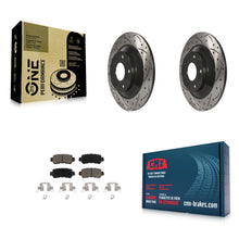 Charger l'image dans la galerie, Rear Coated Drilled Slotted Disc Brake Rotors And Ceramic Pad Kit For Mazda CX-5