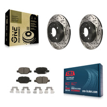 Load image into Gallery viewer, Rear Coated Drilled Slotted Disc Brake Rotors And Ceramic Pads Kit For Fiat 500