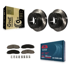 Charger l'image dans la galerie, Rear Drill Slot Disc Brake Rotor Ceramic Pad Kit For Ford F-250 Super Duty F-350