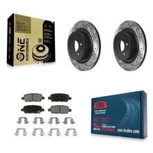 Charger l'image dans la galerie, Rear Coated Drill Slot Disc Brake Rotor Ceramic Pad Kit For INFINITI G37 G35 Q60