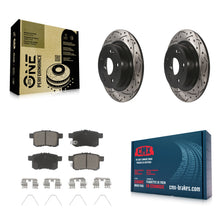 Load image into Gallery viewer, Rear Coat Drill Slot Disc Brake Rotor Ceramic Pad Kit For Honda Accord Acura TSX