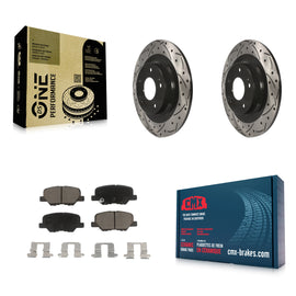 Rear Drill Slot Brake Rotors Ceramic Pad Kit For Mitsubishi Outlander Sport PHEV