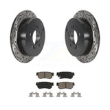 Rear Drilled Slot Brake Rotors Ceramic Pad Kit For Hyundai Santa Fe Kia Sportage