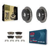 Rear Drilled Slot Brake Rotors Ceramic Pad Kit For Hyundai Santa Fe Kia Sportage