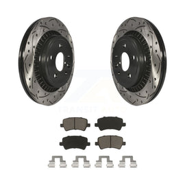 [Rear] 2010-2017 Volvo XC60 Performance Drilled & Slotted Brake Rotor & Ceramic Pads Kit For Max Braking