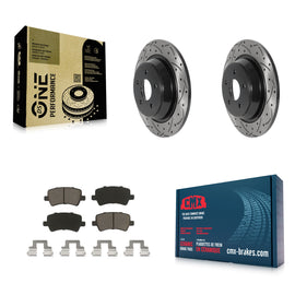 [Rear] 12-15 Land Rover Range Evoque Performance Drilled & Slotted Brake Rotor & Ceramic Pads Kit For Max Braking