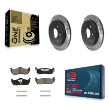 Charger l'image dans la galerie, Rear Drilled Slot Brake Rotor &amp; Ceramic Pad Kit For Nissan Titan Armada INFINITI