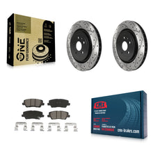 Load image into Gallery viewer, [Rear] 2015 Cadillac CTS 6.2L Performance Drilled &amp; Slotted Brake Rotor &amp; Ceramic Pads Kit For Max Braking