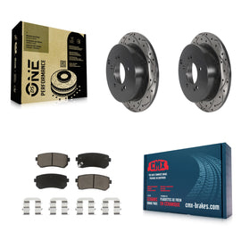 Rear Drill Slot Brake Rotors Ceramic Pad Kit For Hyundai Tucson Kia Sportage AWD