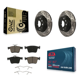 Rear Drill Slot Disc Brake Rotors Ceramic Pad Kit For Audi A3 Quattro Volkswagen