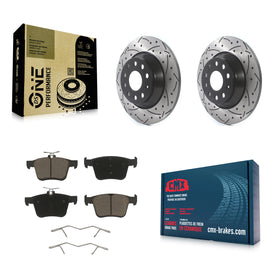 Rear Drill Slot Brake Rotors Ceramic Pad Kit For Volkswagen Tiguan Jetta Audi TT