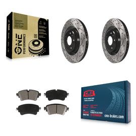 Rear Drilled Slot Brake Rotor Ceramic Pad Kit For Audi Q5 A4 A5 Quattro A6 S5 S4