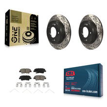 Charger l'image dans la galerie, Rear Drilled Slot Brake Rotor Ceramic Pad Kit For Hyundai Elantra Kia Soul Venue