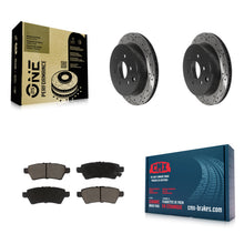 Load image into Gallery viewer, [Rear] 2006-2007 Nissan Xterra Performance Drilled &amp; Slotted Brake Rotor &amp; Ceramic Pads Kit For Max Braking