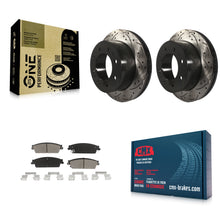 Charger l'image dans la galerie, Rear Drill Slot Brake Rotors Ceramic Pad Kit For Chevrolet Silverado 1500 Hybrid