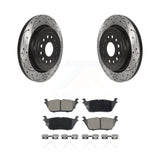 Rear Coated Drilled Slotted Disc Brake Rotors And Ceramic Pads Kit For Ram 1500