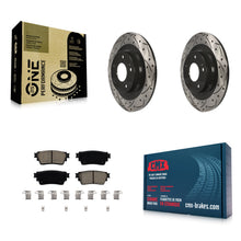 Load image into Gallery viewer, Rear Drilled Slot Brake Rotor &amp; Ceramic Pad Kit For Mitsubishi Outlander Eclipse