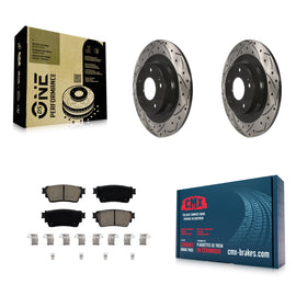 Rear Drilled Slot Brake Rotor & Ceramic Pad Kit For Mitsubishi Outlander Eclipse