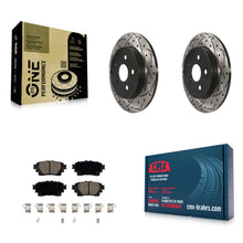 Charger l'image dans la galerie, Rear Drilled Slot Disc Brake Rotors Ceramic Pad Kit For 2019 Toyota Corolla 1.8L