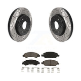 Front Drilled Slot Brake Rotor & Ceramic Pad Kit For Chevrolet Silverado 1500 LD