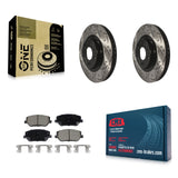 Front Drill Slot Disc Brake Rotor Ceramic Pad Kit For 2019-2020 Hyundai Santa Fe