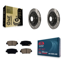 Charger l'image dans la galerie, Rear Drilled Slot Disc Brake Rotors Ceramic Pad Kit For Mitsubishi Eclipse Cross