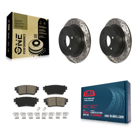 Rear Drill Slot Disc Brake Rotor Ceramic Pad Kit For 2019-2020 Nissan Altima AWD