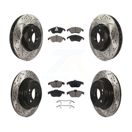 Front Rear Drilled Slot Disc Brake Rotors Ceramic Pad Kit For Mercedes-Benz C300