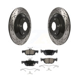 Rear Coated Drill Slot Disc Brake Rotor Ceramic Pad Kit For Mazda CX-30 MX-30 EV