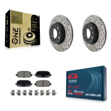 Load image into Gallery viewer, Rear Coated Drilled Slotted Disc Brake Rotors &amp; Ceramic Pad Kit For Jeep Compass