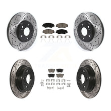 Load image into Gallery viewer, Front Rear Coated Drilled Slot Disc Brake Rotor Ceramic Pad Kit For Honda Accord