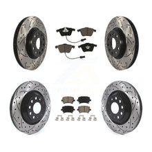 Load image into Gallery viewer, Front Rear Coated Drill Slot Disc Brake Rotors Ceramic Pad Kit For Volkswagen CC