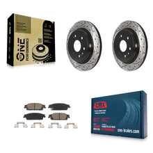 Charger l'image dans la galerie, Rear Drill Slot Brake Rotors Ceramic Pad Kit For Chevrolet Silverado 1500 LD GMC