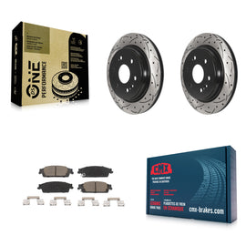 Rear Drill Slot Brake Rotors Ceramic Pad Kit For Chevrolet Silverado 1500 LD GMC
