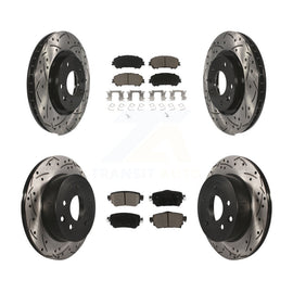 Front Rear Drill Slot Brake Rotor Ceramic Pad Kit For Nissan Rogue Sport Qashqai