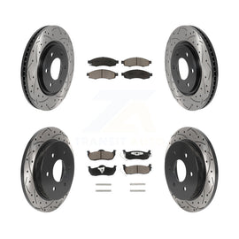 Front Rear Drill Slot Brake Rotor Ceramic Pad Kit For 07 Nissan TITAN From 04